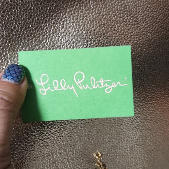 NWT Lilly Pulitzer Metallic Leather La La Tote Bag - Picture 7 of 8
